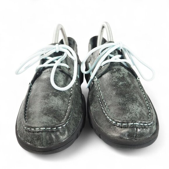 Ferrini Smoky Black Microsuede Moc Toe Leather Loafers Women's 8.5B 65322-49 - Picture 3 of 11